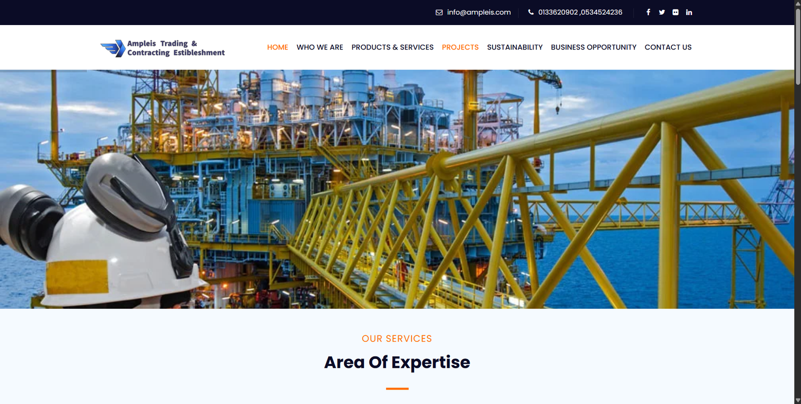 Ampleis business website screenshot, web design by Shivam Kumar