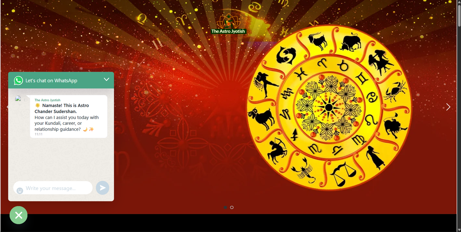 The Astro Jyotish website screenshot, web design by Shivam Kumar