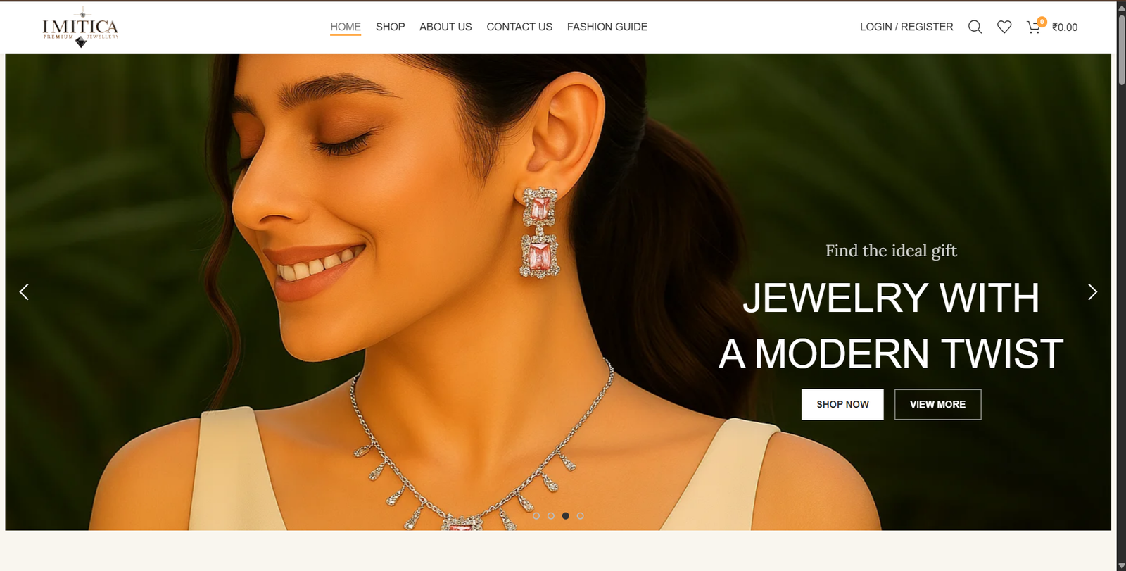 Imitica technology website screenshot, web design by Shivam Kumar