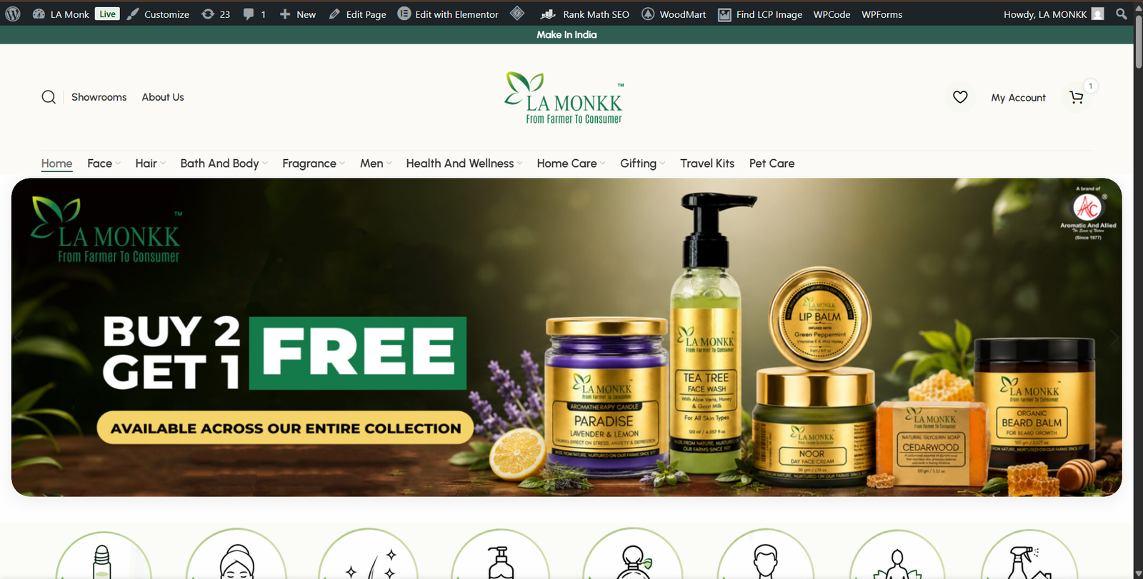 Lamonkk e-commerce website screenshot, web design by Shivam Kumar