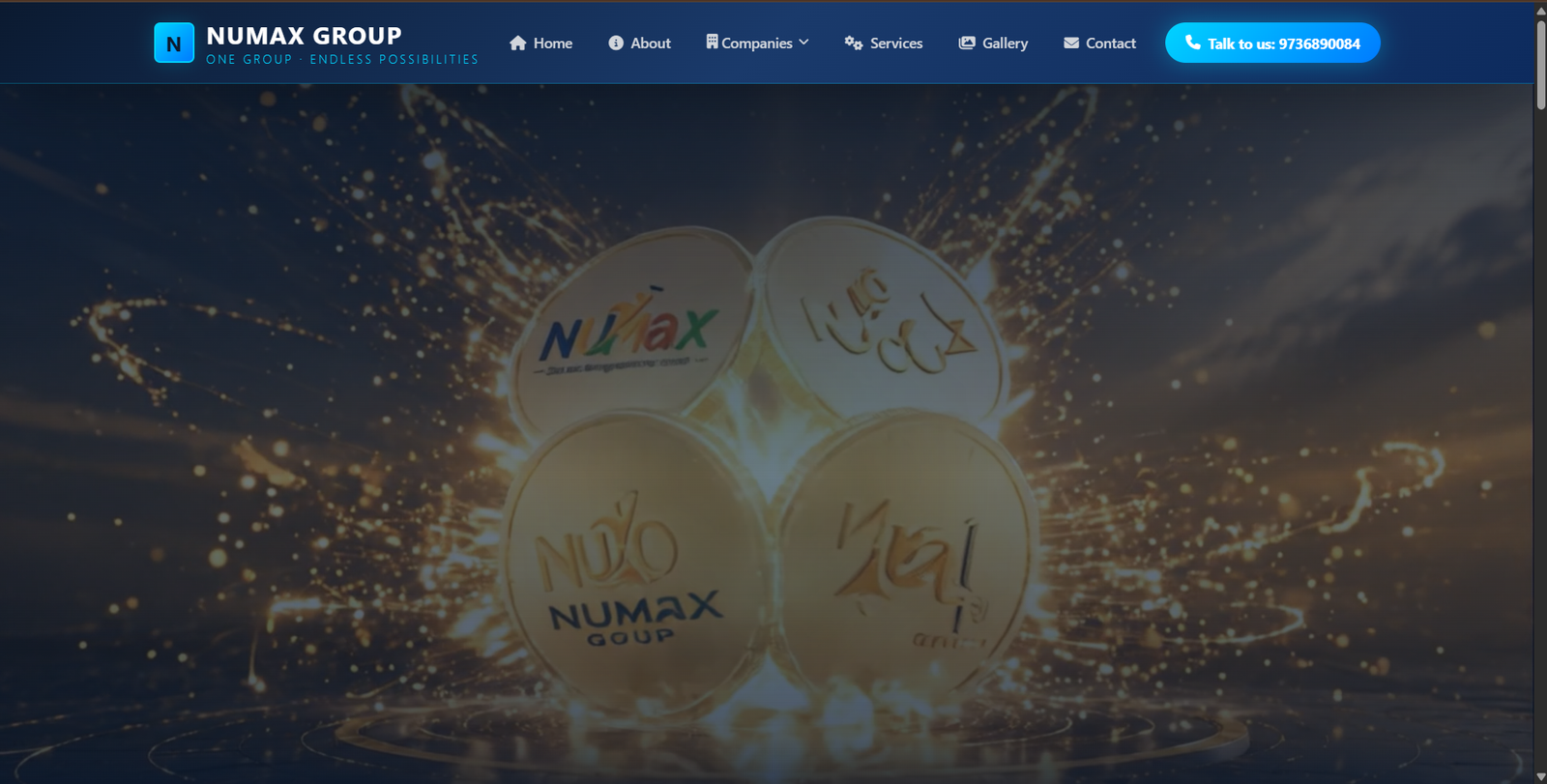 Numax Skill education platform website screenshot, web design by Shivam Kumar