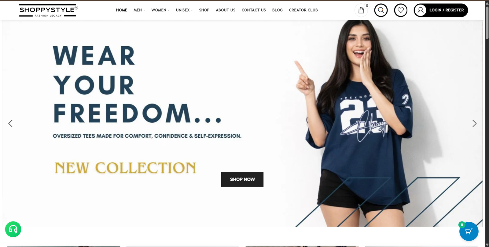Shoppy Style fashion e-commerce website screenshot, web design by Shivam Kumar