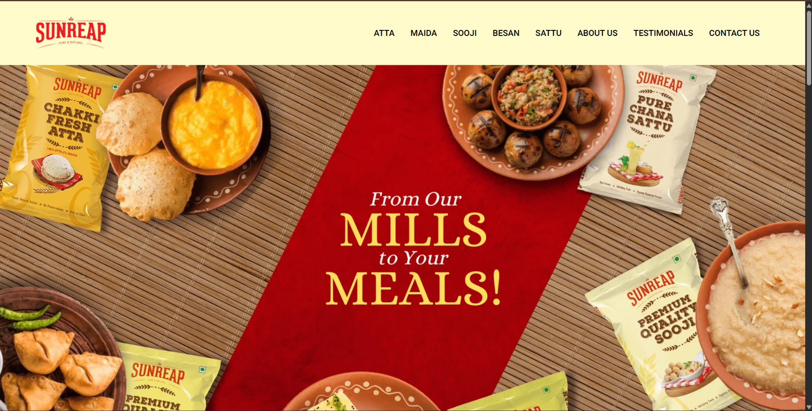 Sunreap business website screenshot, web design by Shivam Kumar